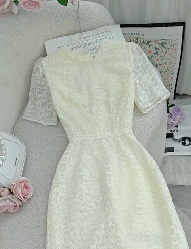 Váy Ren Cotton Cao Cấp Thiết Kế TuTu Store Dành Cho Nữ - Mã D1052