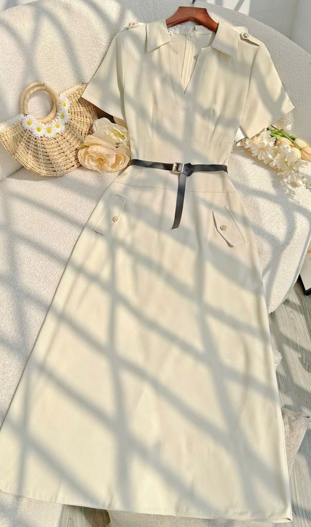Đầm Cotton Hàn Dài Thiết Kế Cổ Chữ V Thiết Kế TuTu Store Dành Cho Nữ Mã D1183