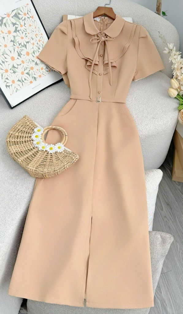 Đầm Cotton Thái Thiết Kế TuTu Store Phù Hợp Đi Làm Dành Cho Nữ - Mã D1201