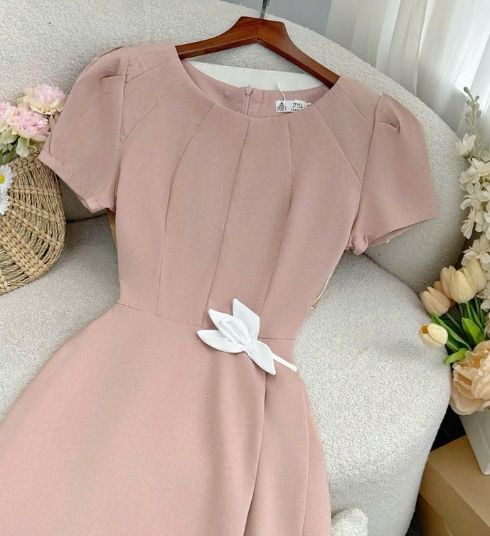 Đầm Bố Xước Thiết Kế TuTu Store Phù Hợp Đi Chơi Dành Cho Nữ - Mã D1146