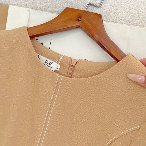 Đầm Bố Lenin Thiết Kế TuTu Store Phù Hợp Đi Làm Dành Cho Nữ - Mã D1108
