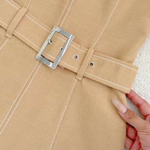 Đầm Bố Lenin Thiết Kế TuTu Store Phù Hợp Đi Làm Dành Cho Nữ - Mã D1108