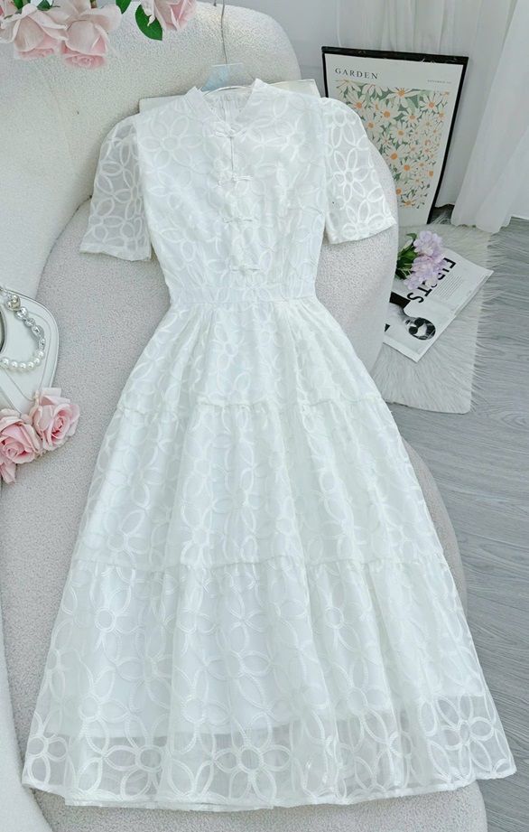 Váy Oganza Thêu Thiết Kế TuTu Store Dành Cho Nữ - Mã D1006