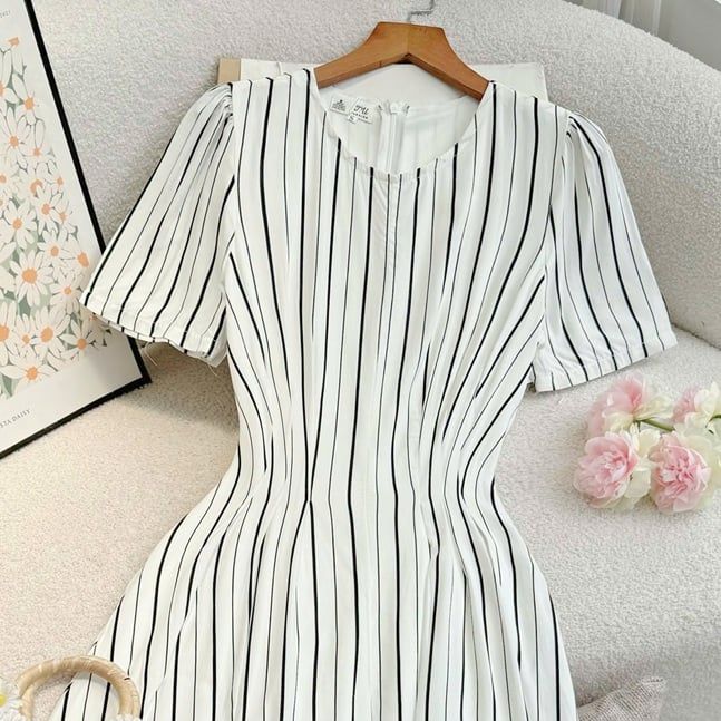 Đầm Tơ Sọc Thiết Kế TuTu Store Phù Hợp Đi Chơi Dành Cho Nữ - Mã D1181