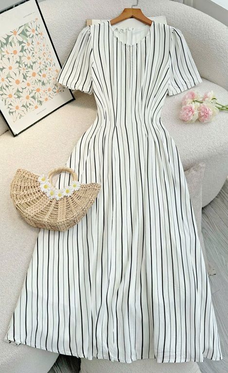 Đầm Tơ Sọc Thiết Kế TuTu Store Phù Hợp Đi Chơi Dành Cho Nữ - Mã D1181