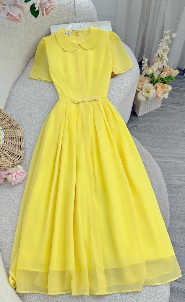 Váy Voan Cát Cổ Bèo Phù Hợp Đi Chơi Thiết Kế TuTu Store Dành Cho Nữ -Mã D1076