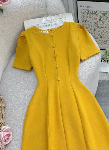 Váy Linen Gân Thiết Kế TuTu Store Dành Cho Nữ - Mã D1007