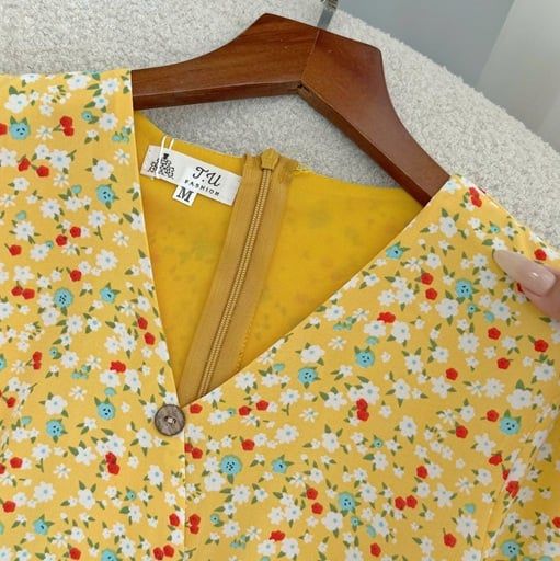 Đầm Lụa Nhật Hoa Nhí Thiết Kế TuTu Store Phù Hợp Đi Chơi Dành Cho Nữ - Mã D1115
