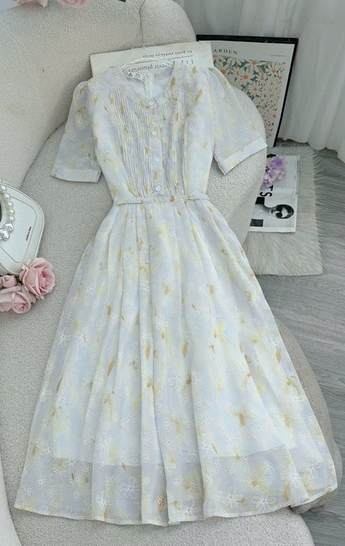 Váy Voan Tơ Thêu Thiết Kế TuTu Store Dành Cho Nữ - Mã D968