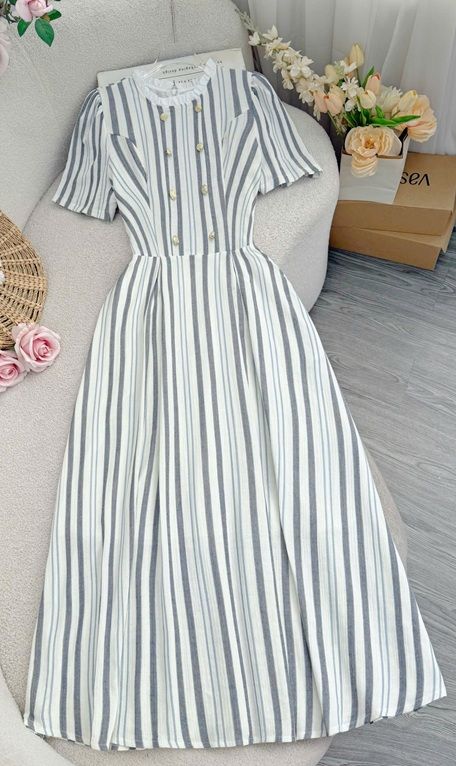Đầm Cotton Gân Thiết Kế TuTu Store Phù Hợp Đi Chơi Dành Cho Nữ - Mã D1096