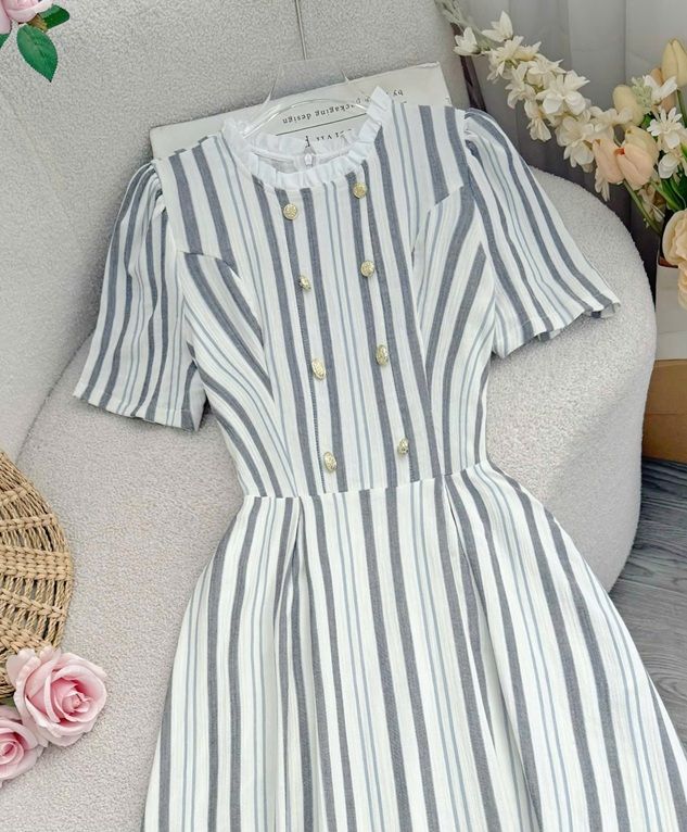 Đầm Cotton Gân Thiết Kế TuTu Store Phù Hợp Đi Chơi Dành Cho Nữ - Mã D1096