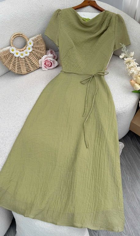 Đầm Tơ Nhăn Thiết Kế TuTu Store Phù Hợp Đi Chơi Dành Cho Nữ - Mã D1144