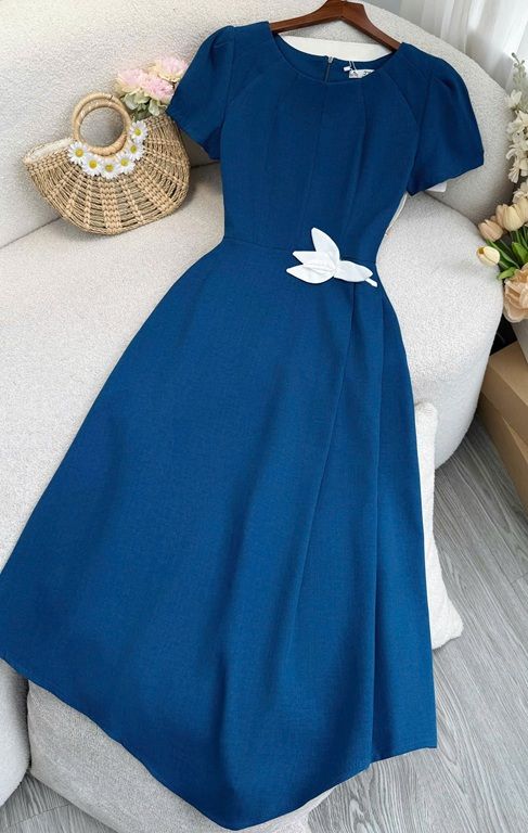 Đầm Bố Xước Thiết Kế TuTu Store Phù Hợp Đi Chơi Dành Cho Nữ - Mã D1146