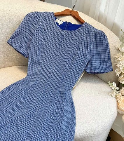 Đầm Xô Caro Thiết Kế TuTu Store Phù Hợp Đi Làm Dành Cho Nữ - Mã D1141