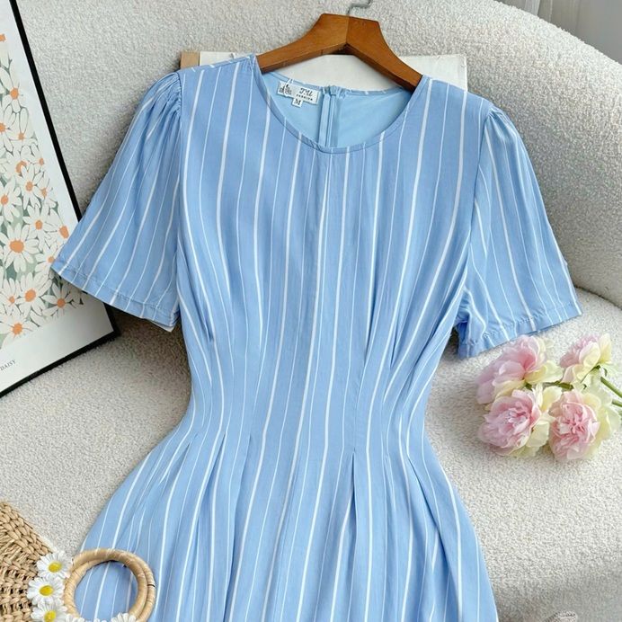 Đầm Tơ Sọc Thiết Kế TuTu Store Phù Hợp Đi Chơi Dành Cho Nữ - Mã D1181
