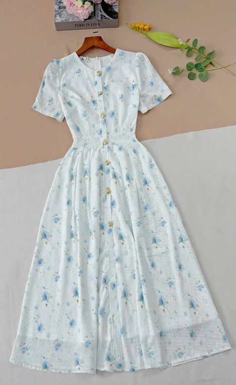 Váy Tiểu Thư Cổ Tròn Voan Nhật Phù Hợp Đi Chơi Thiết Kế TuTu Store Dành Cho Nữ - Mã D1063