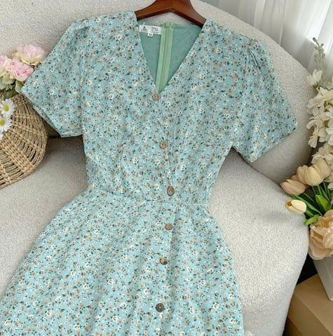 Đầm Lụa Nhật Hoa Nhí Thiết Kế TuTu Store Phù Hợp Đi Chơi Dành Cho Nữ - Mã D1115