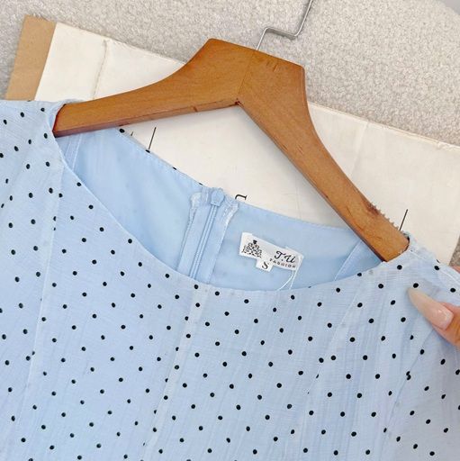 Đầm Tơ Nhăn Chấm Bi Thiết Kế TuTu Store Phù Hợp Đi Chơi Dành Cho Nữ - Mã D1165