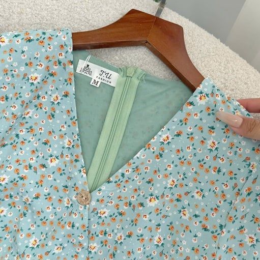 Đầm Lụa Nhật Hoa Nhí Thiết Kế TuTu Store Phù Hợp Đi Chơi Dành Cho Nữ - Mã D1115