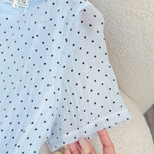 Đầm Tơ Nhăn Chấm Bi Thiết Kế TuTu Store Phù Hợp Đi Chơi Dành Cho Nữ - Mã D1165