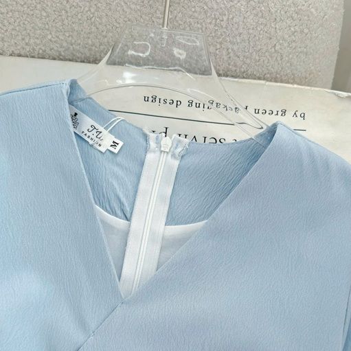 Váy Cotton Xốp Cổ V Phù Hợp Đi Làm Thiết Kế TuTu Store Dành Cho Nữ -Mã D1065