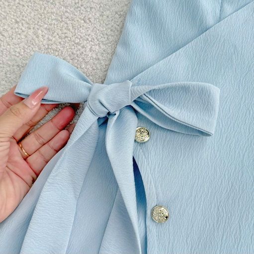 Váy Cotton Xốp Cổ V Phù Hợp Đi Làm Thiết Kế TuTu Store Dành Cho Nữ -Mã D1065
