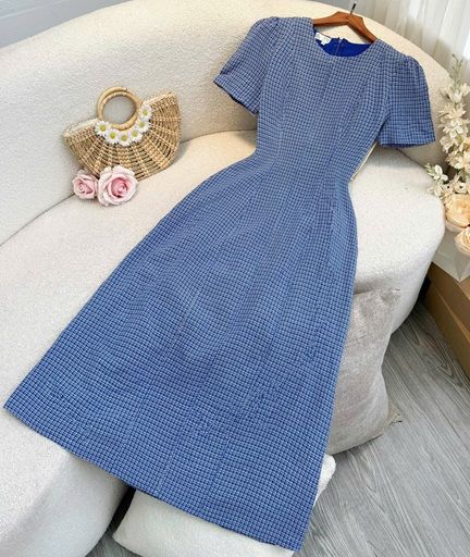 Đầm Xô Caro Thiết Kế TuTu Store Phù Hợp Đi Làm Dành Cho Nữ - Mã D1141
