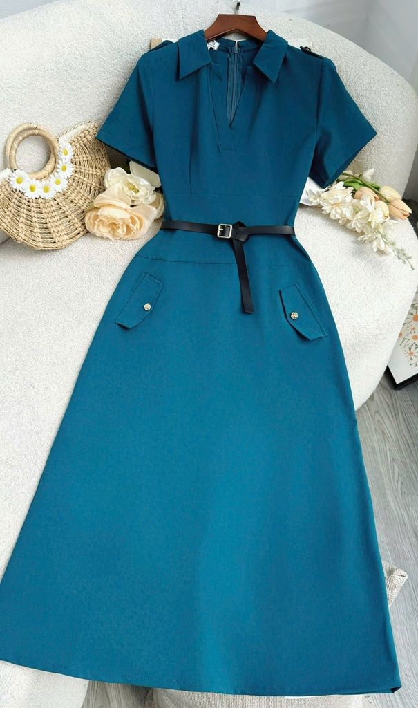 Đầm Cotton Hàn Dài Thiết Kế Cổ Chữ V Thiết Kế TuTu Store Dành Cho Nữ Mã D1183