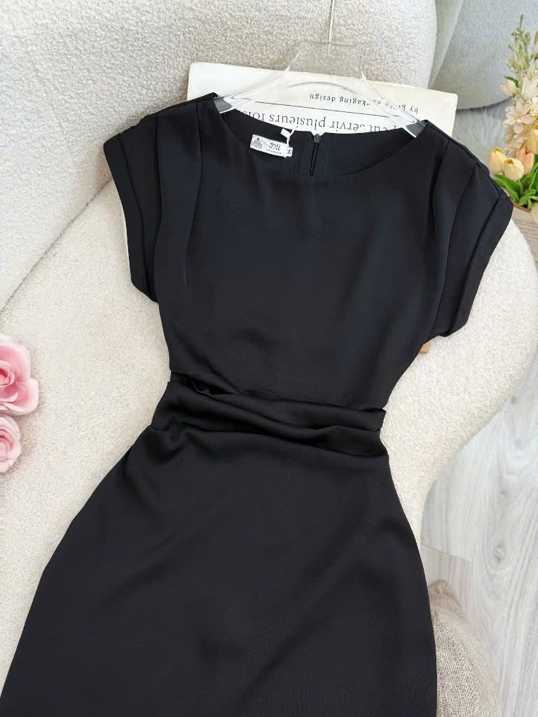 Váy Cotton Chéo Màu Trơn Thiết Kế TuTu Store Phù Hợp Đi Tiệc Dành Cho Nữ - Mã D824