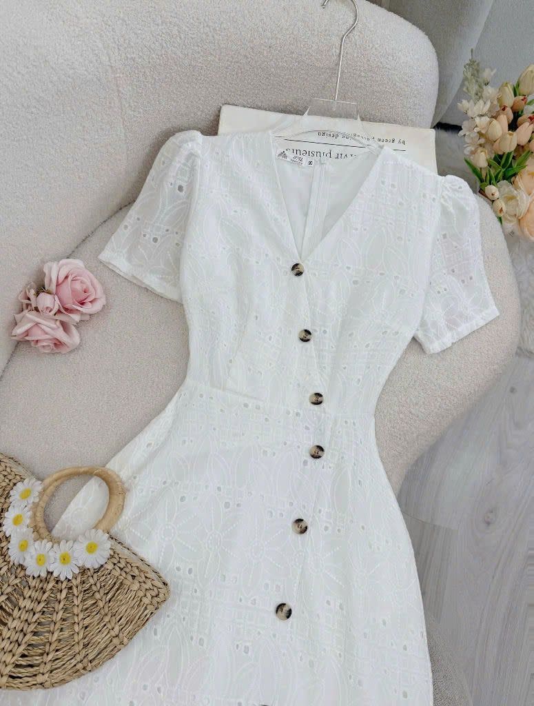 Váy Kate Cotton Cổ V Thiết Kế TuTu Store thích hợp đi tiệc - Mã D825
