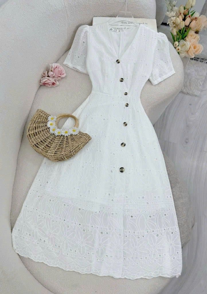Váy Kate Cotton Cổ V Thiết Kế TuTu Store thích hợp đi tiệc - Mã D825