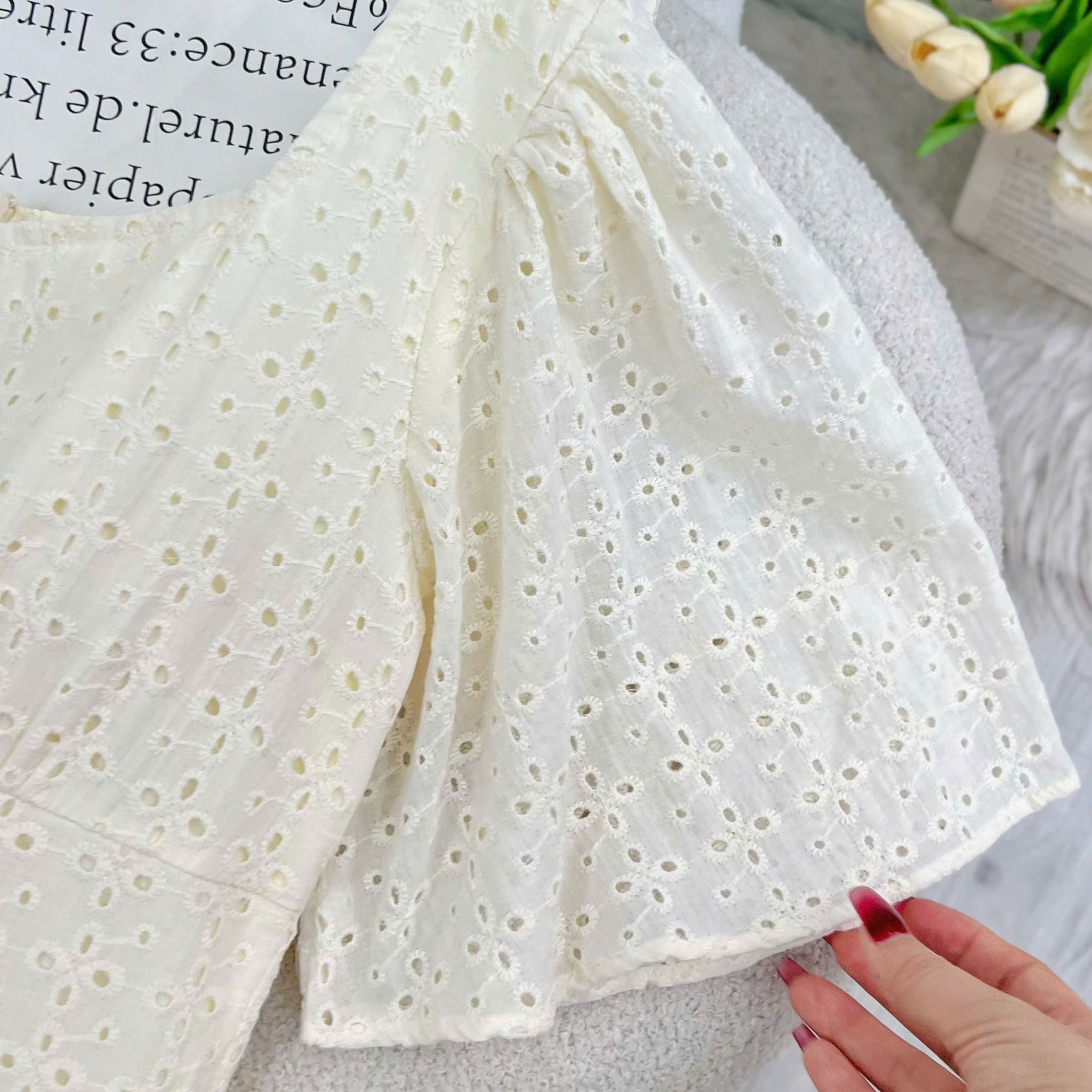 Váy Kate Thêu Cổ Vuông Thiết Kế TuTu Store Dành Cho Nữ - Mã D845