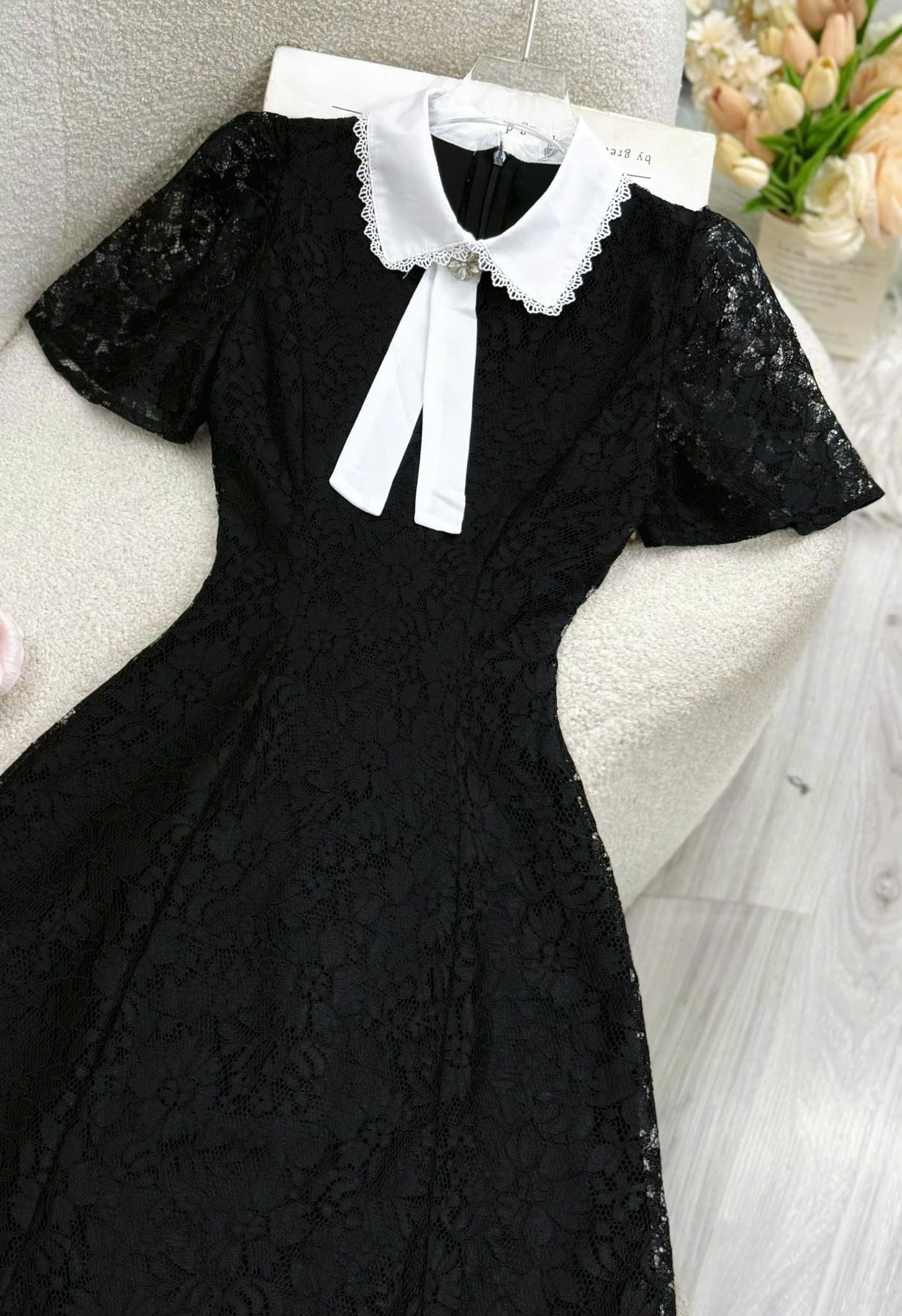 Váy Ren Cotton Form Lửng Thiết Kế TuTu Store Dành Cho Nữ Đi Tiệc - Mã D861