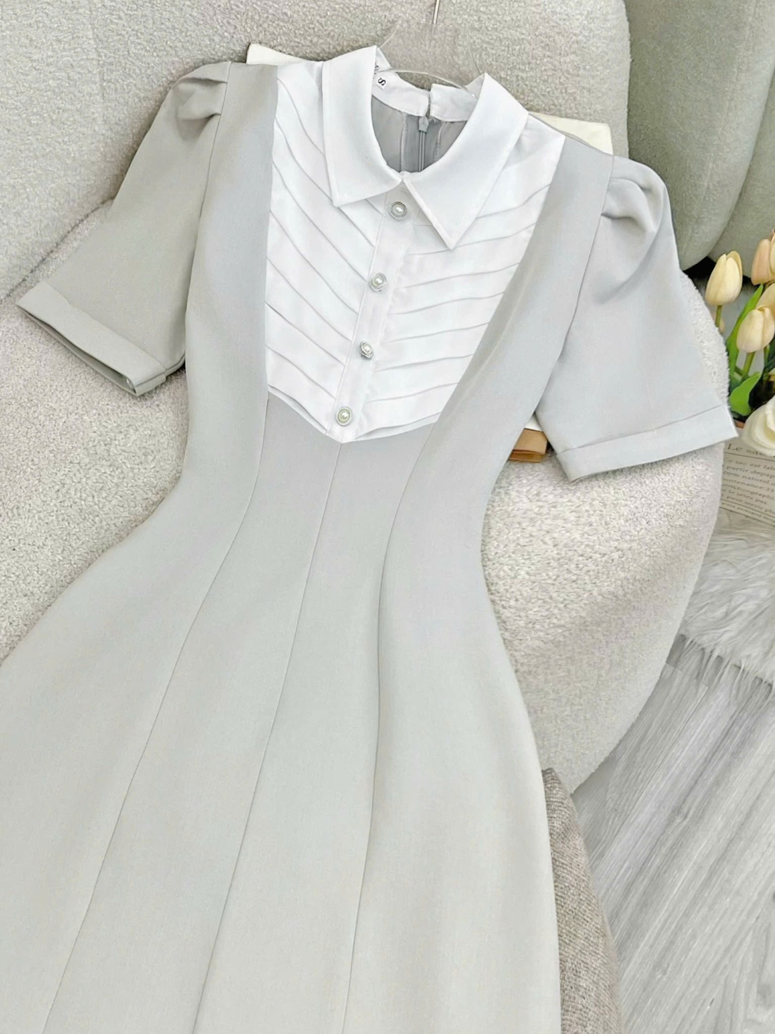 Váy Cotton Hàn Form Lửng Thiết Kế TuTu Store Dành Cho Nữ - Mã D874