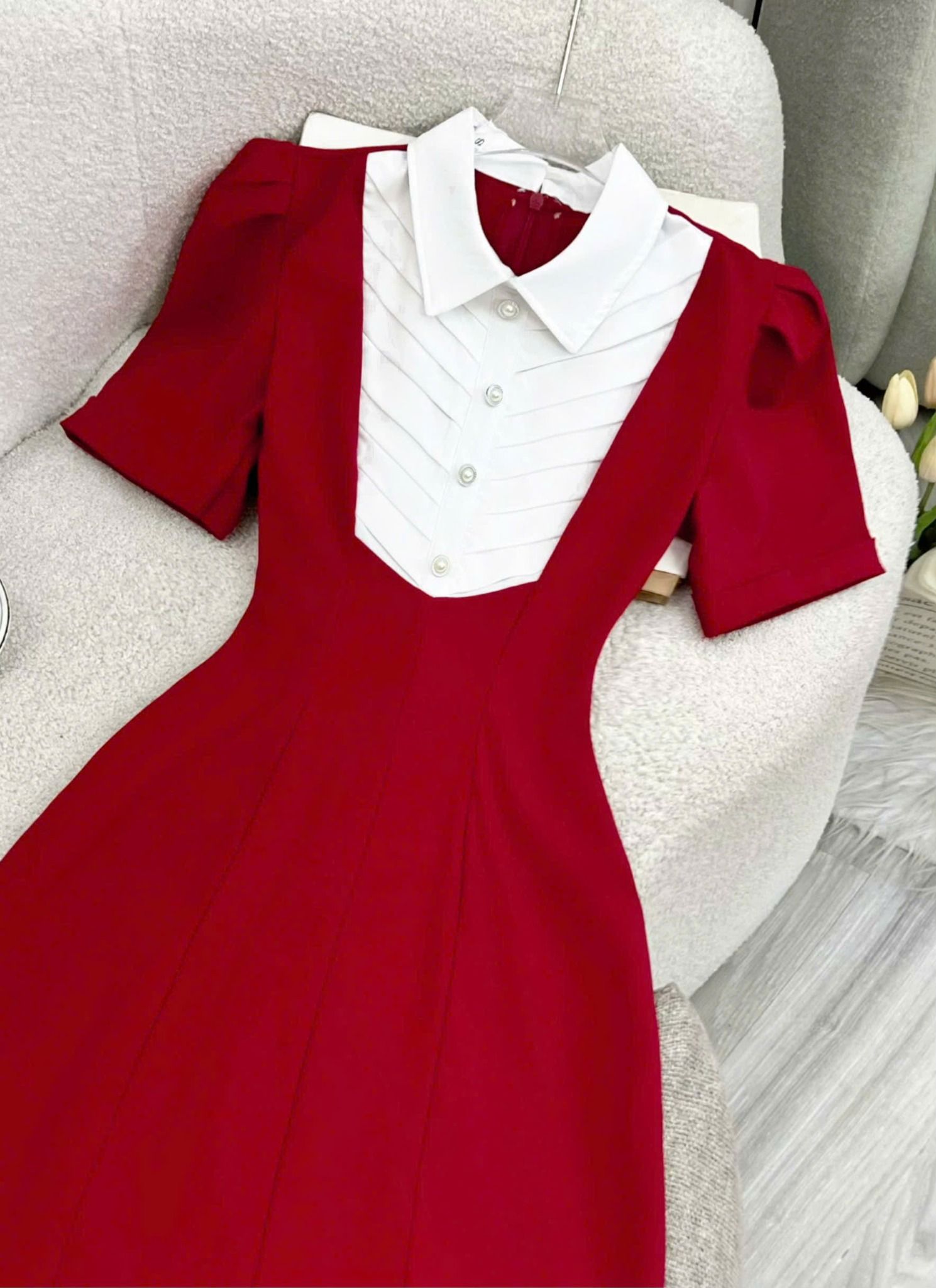 Váy Cotton Hàn Form Lửng Thiết Kế TuTu Store Dành Cho Nữ - Mã D874