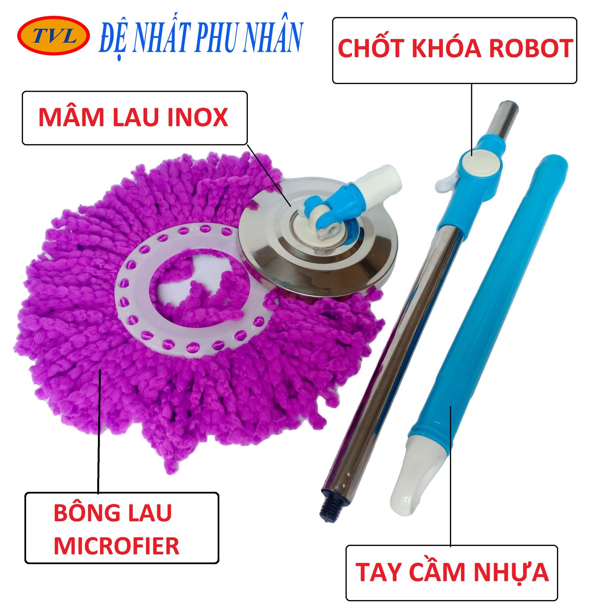 Bộ lau nhà Đệ Nhất Phu Nhân Size nhỏ (Lồng vắt , mâm nhựa)- TVL173