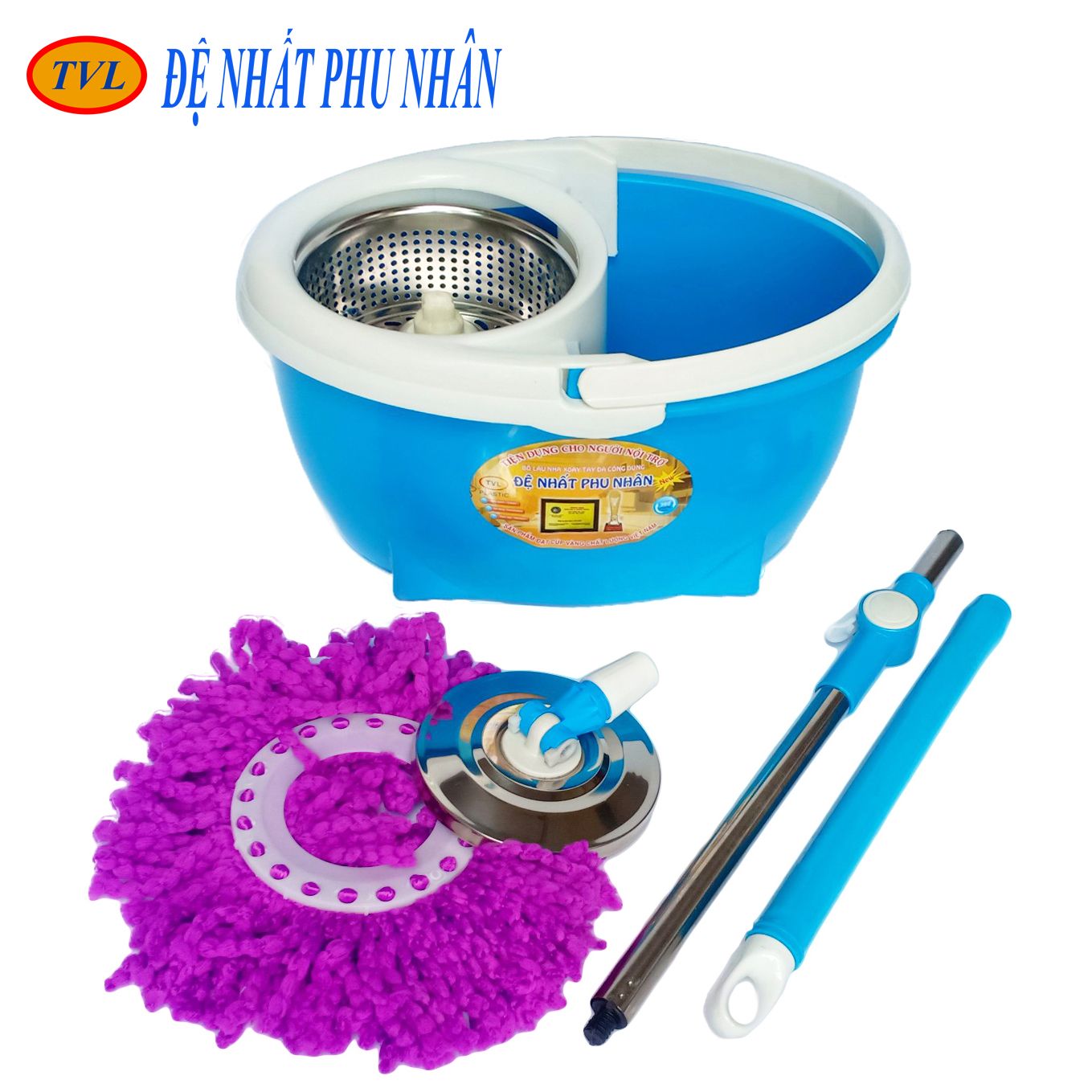 Bộ Lau Nhà Đệ Nhất Phu Nhân Lồng vắt, mâm bằng inox -TVL172