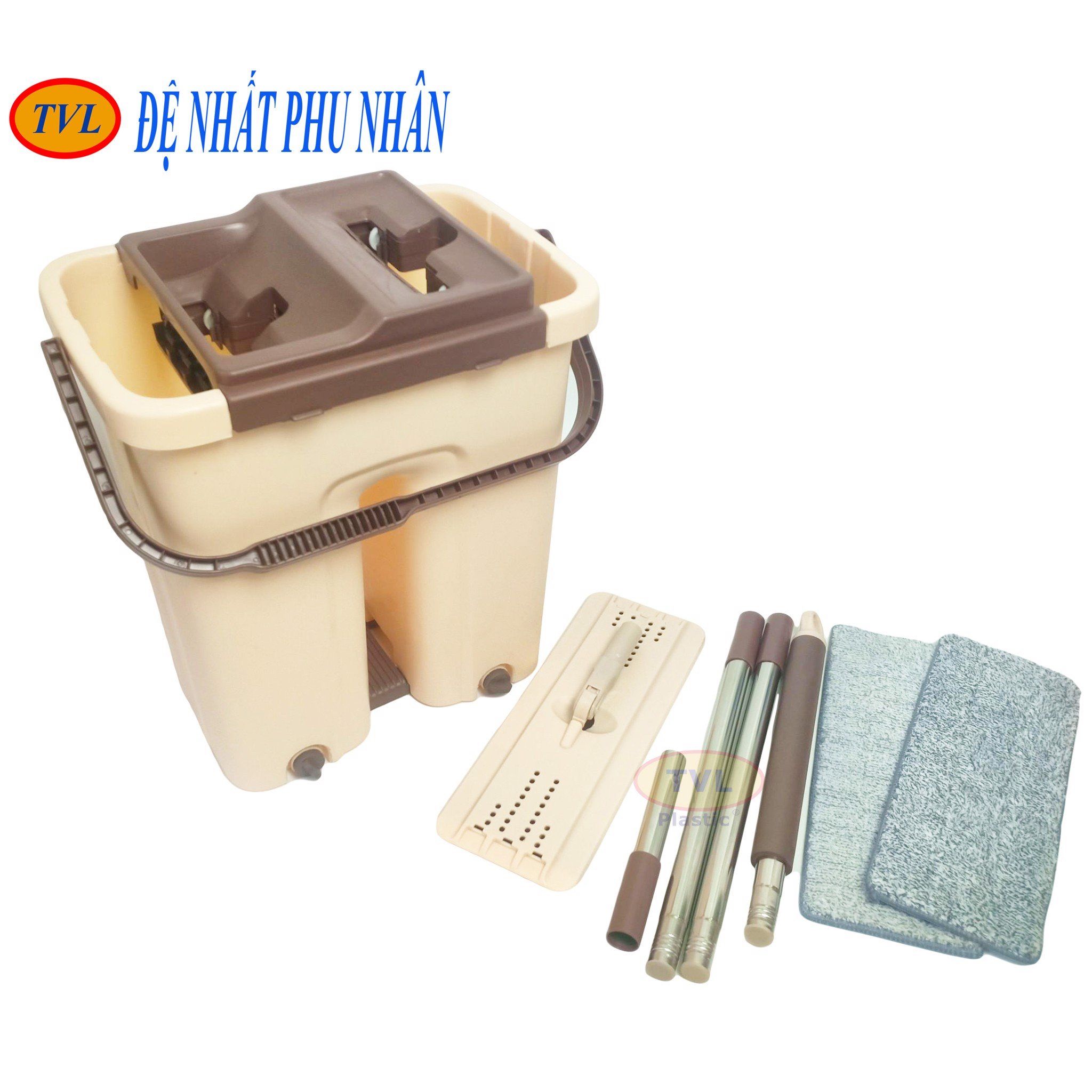 Bộ lau nhà Đệ Nhất Phu Nhân tự vắt 2 ngăn thông minh-SIZE LỚN-TVL167