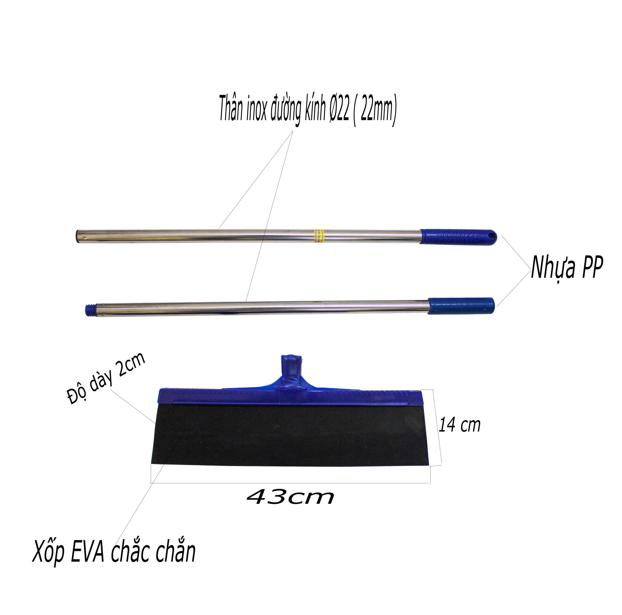 Cây đẩy , gạt nước sàn nhà Đệ Nhất Phu nhân -TVL D129