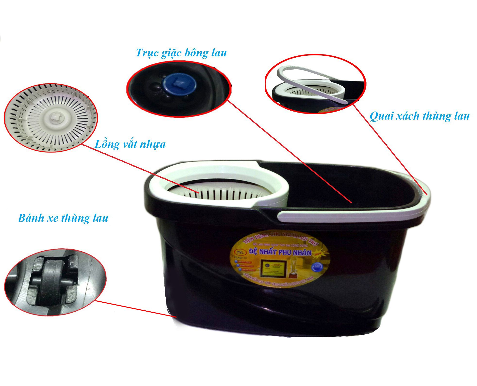 Bộ lau nhà 360 độ Đệ Nhất Phu Nhân SIZE NHỎ -GIao màu ngẫu nhiên -TVL 70