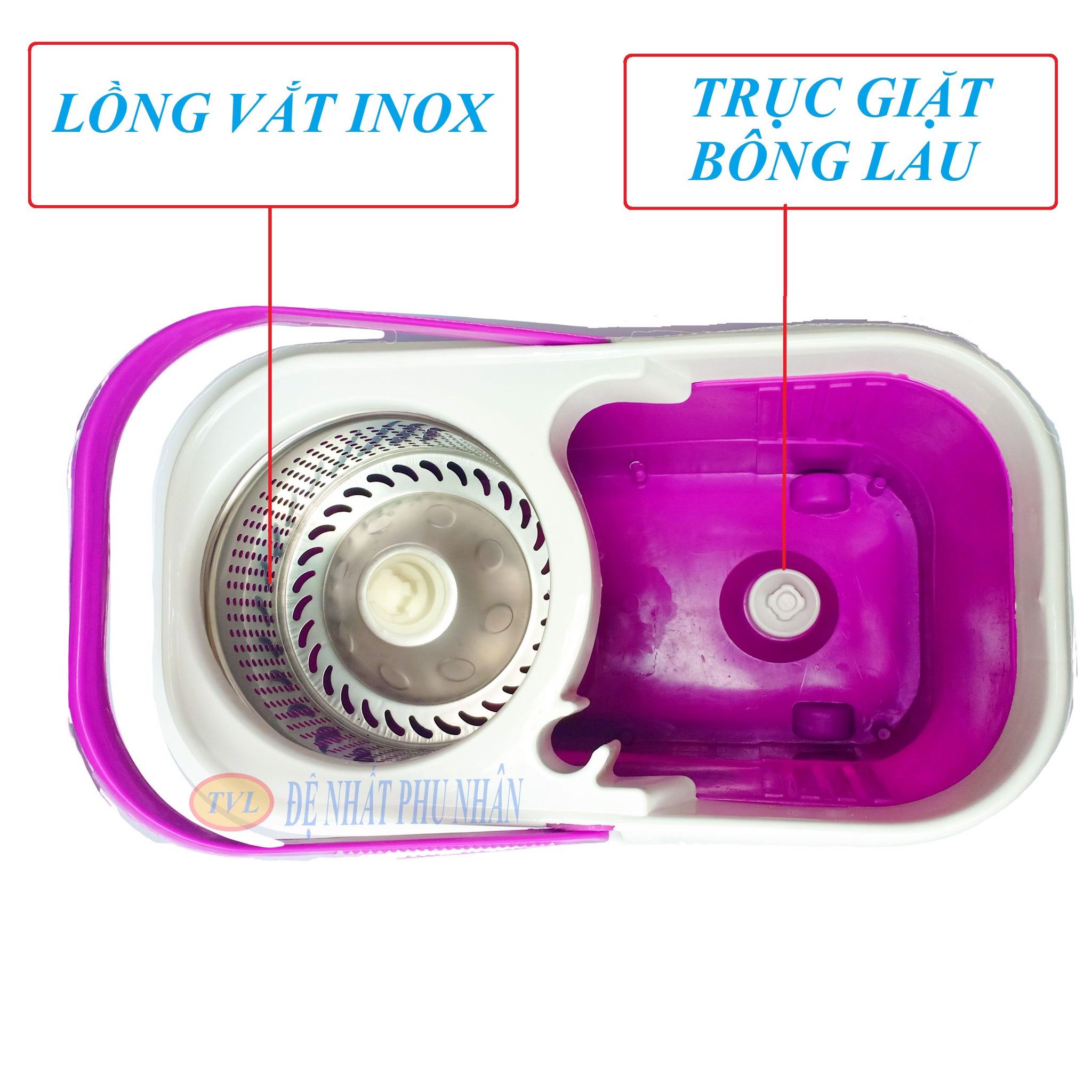 Bộ Lau Nhà Đệ Nhất Phu Nhân Lồng vắt, mâm bằng inox-TVL153