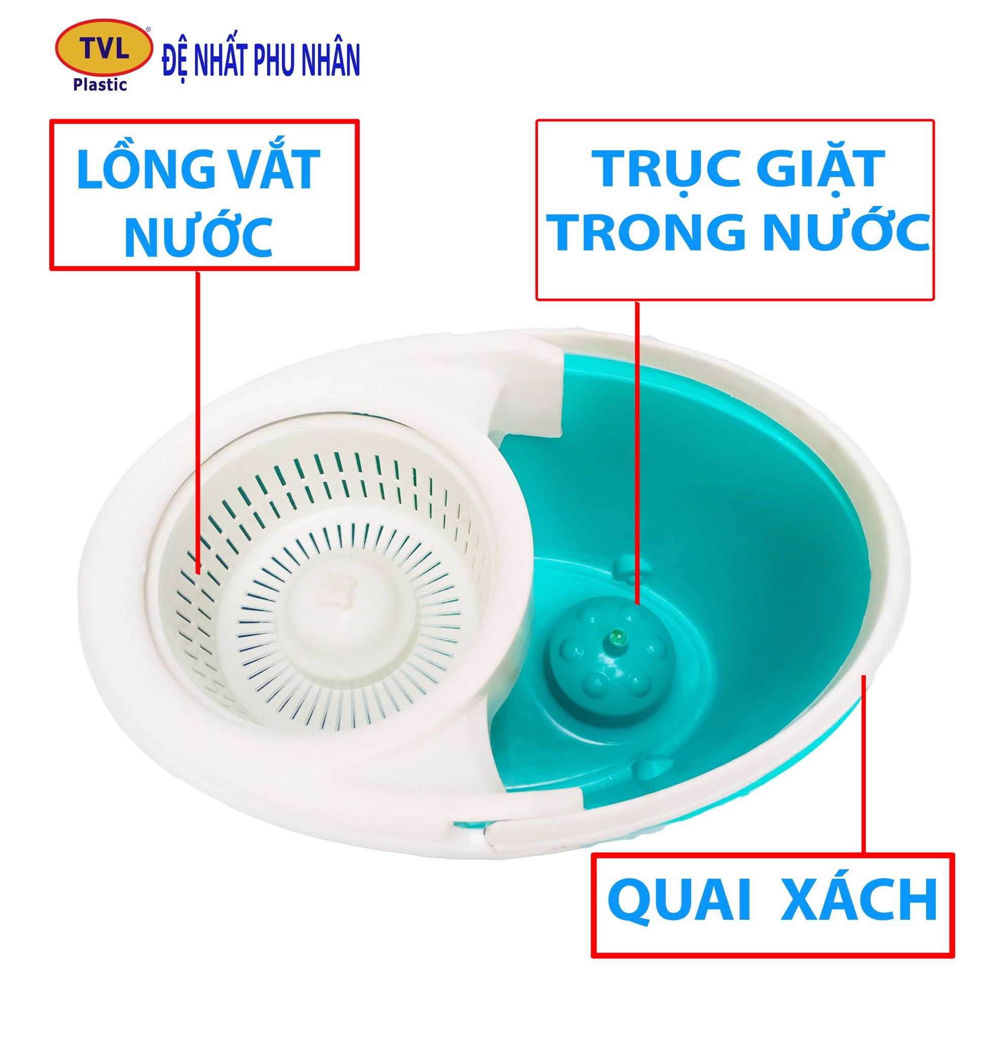 Bộ lau nhà Đệ Nhất Phu Nhân Size nhỏ (Lồng vắt , mâm nhựa)- TVL173