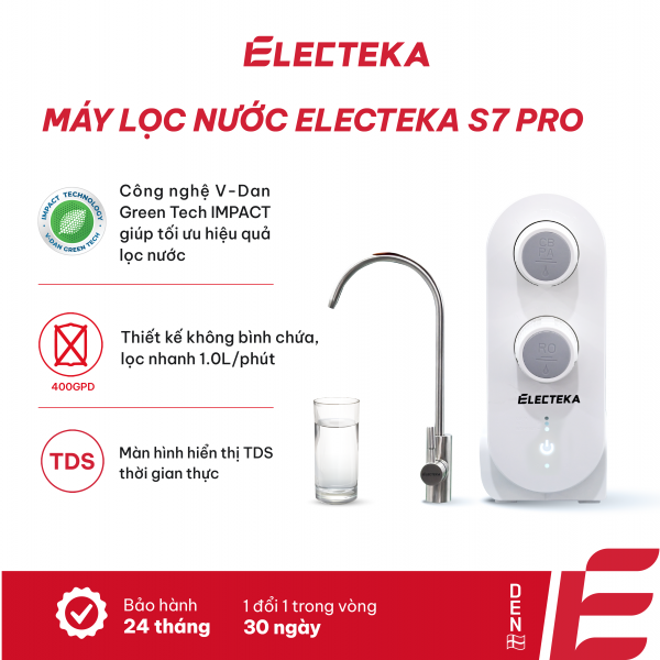  Máy lọc nước RO Electeka S7 Pro - A9 600 -  Bảo hành 24 tháng - Miễn phí lắp đặt toàn quốc 