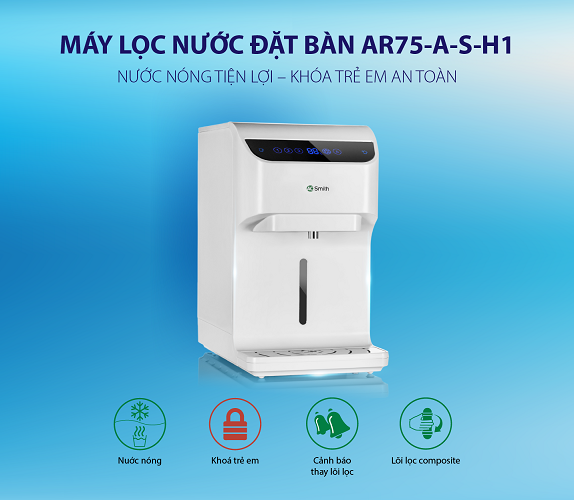 Máy Lọc Nước RO A.O.Smith AR75-A-S-H1/AR75ASH1 - Loại đặt bàn (nước nóng)