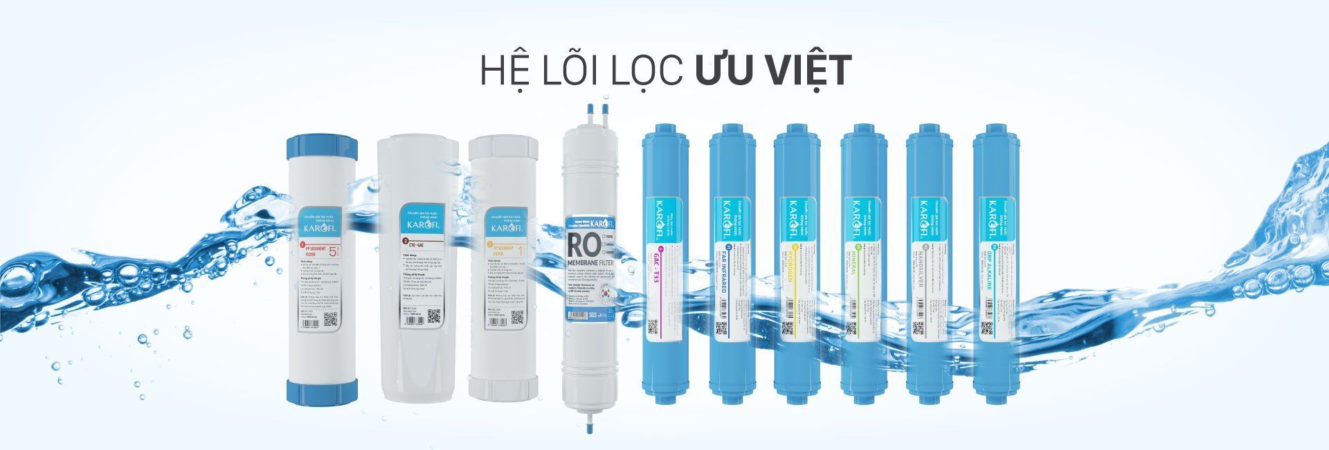Bộ lõi máy lọc nước Karofi chính hãng - dùng thay thế cho máy tủ hoặc để gầm của Karofi Kangaroo và các hãng tương đương