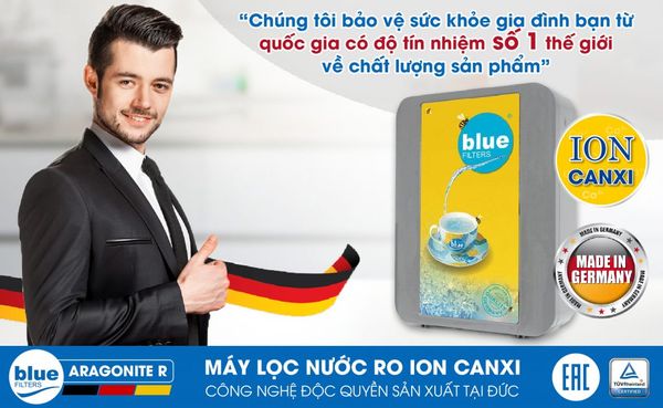  MÁY LỌC NƯỚC ION CANXI BLUEFILTERS ARAGONITE H4 - Made in Germany 