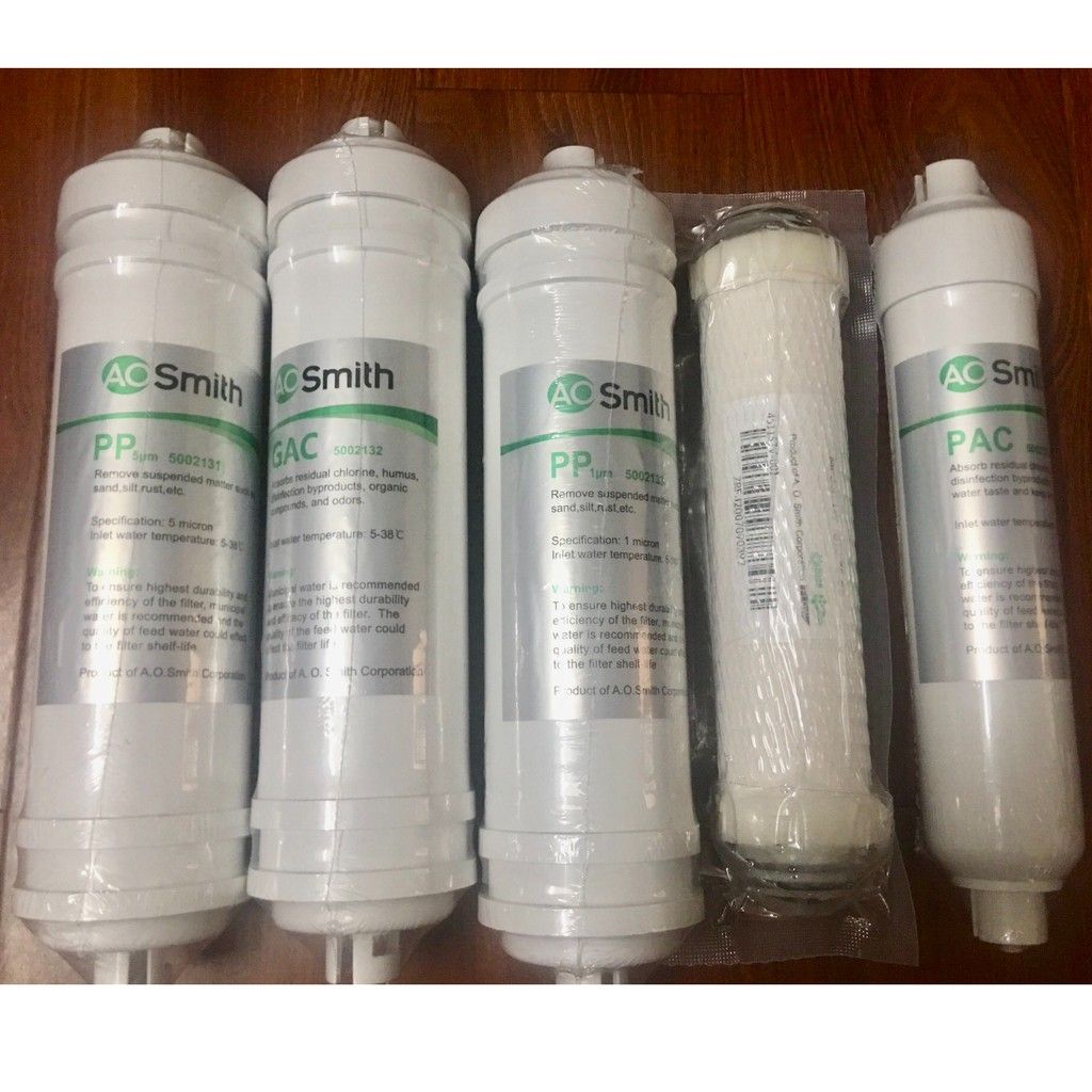 Bộ lõi thay thế máy lọc RO A.o.Smith (cho các model máy UnderSilk M1-M2-A1-A2-1E-S2-G1-G2-E2-E3)