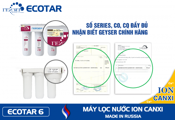 Geyser ECOTAR 6 Ion Canxi – Made in Russia - Model 2024