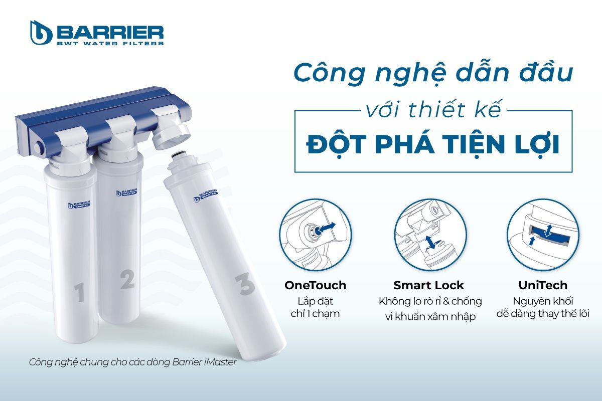Bộ lọc nước Nano, tiền lọc cho máy Kangen - Ion Kiềm - Điện giải - BWT Barrier iMaster ion H / M