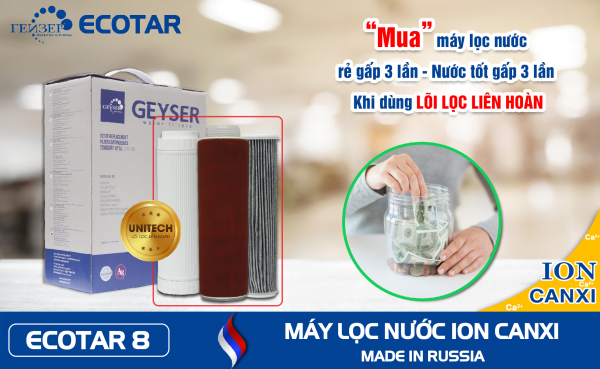 Geyser ECOTAR 8 Ion Canxi – Made in Russia - Model 2023